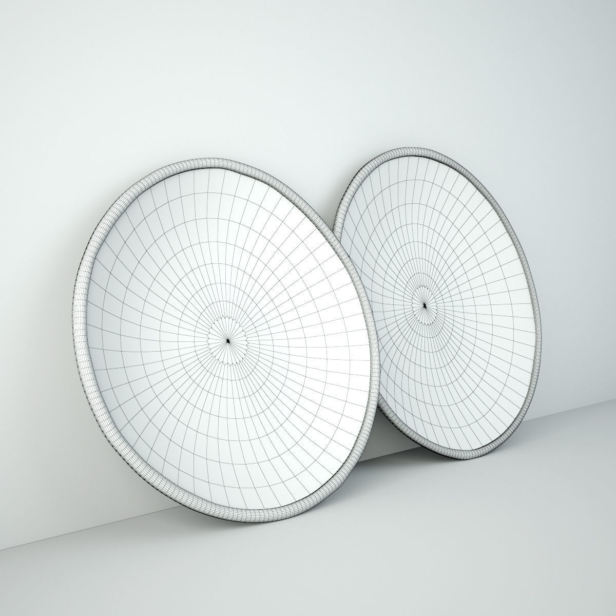 Bamboo Woven Round Trays 3D model_4