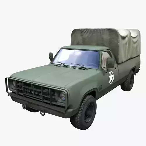 Dodge D100 military truck Low-poly 3D model