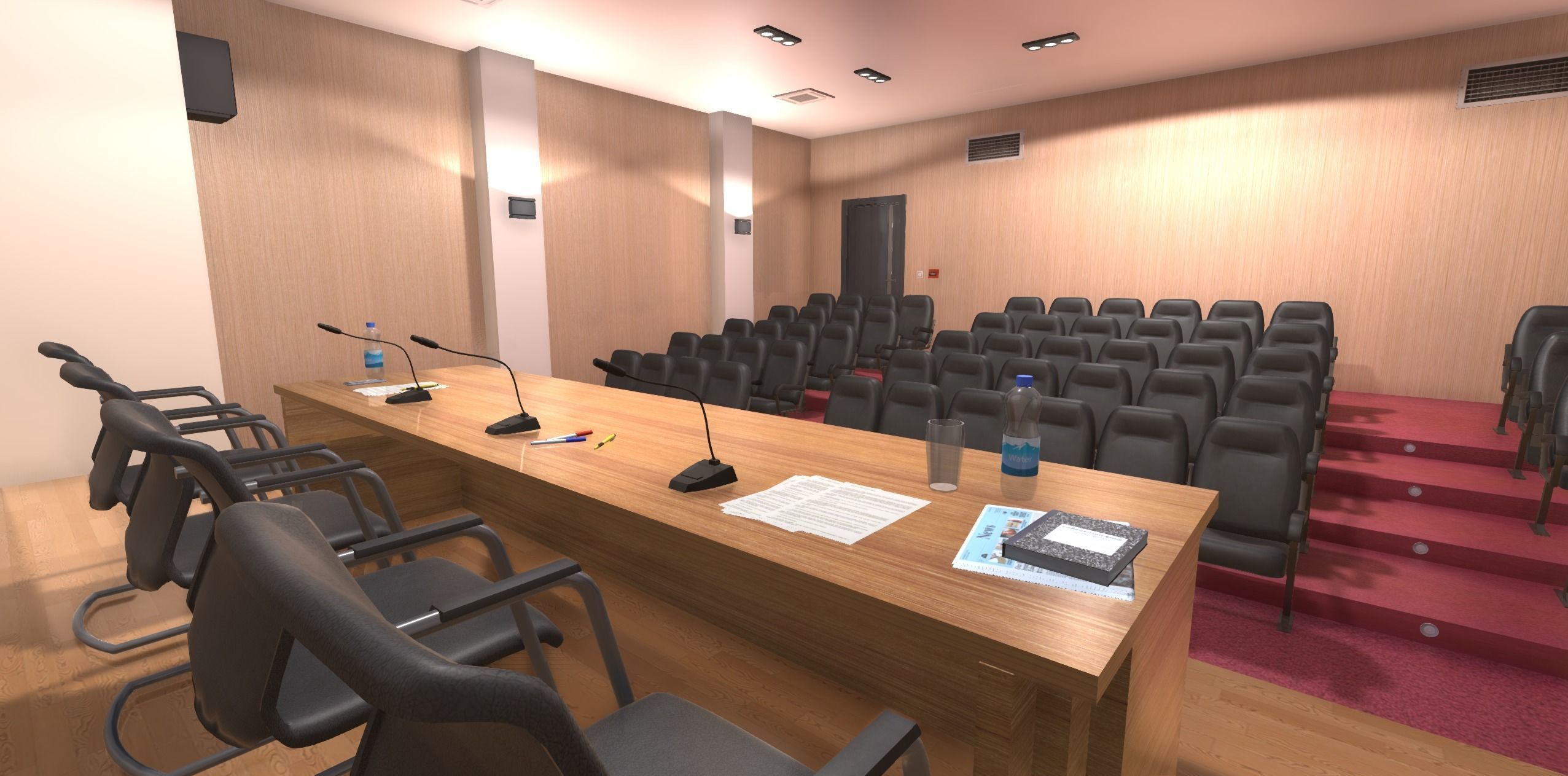 Conference Room Low-poly 3D model_7