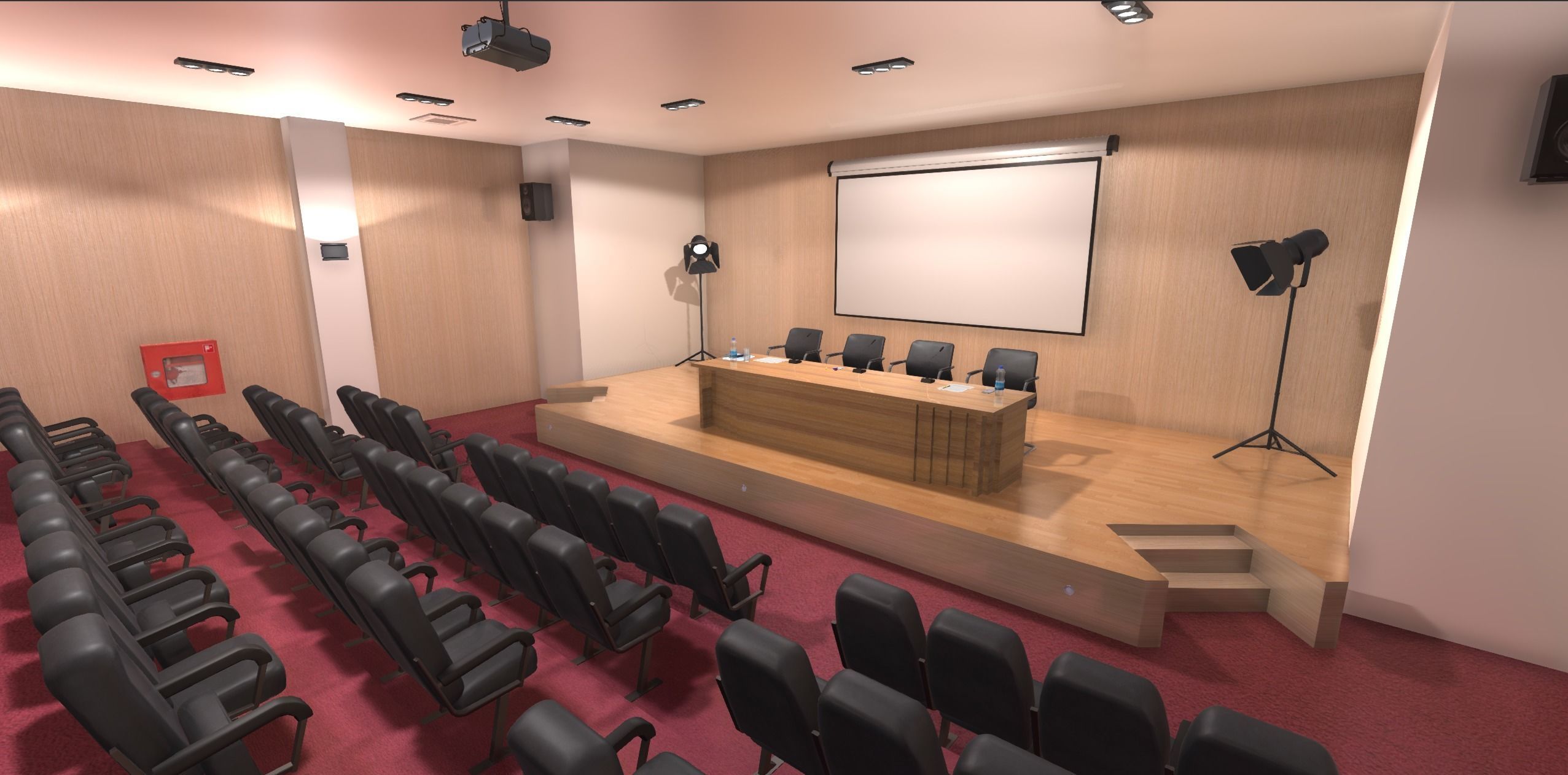 Conference Room Low-poly 3D model_2