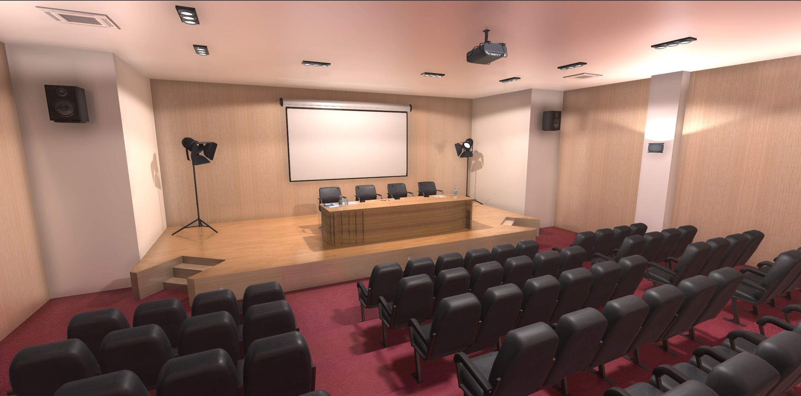 Conference Room Low-poly 3D model_1