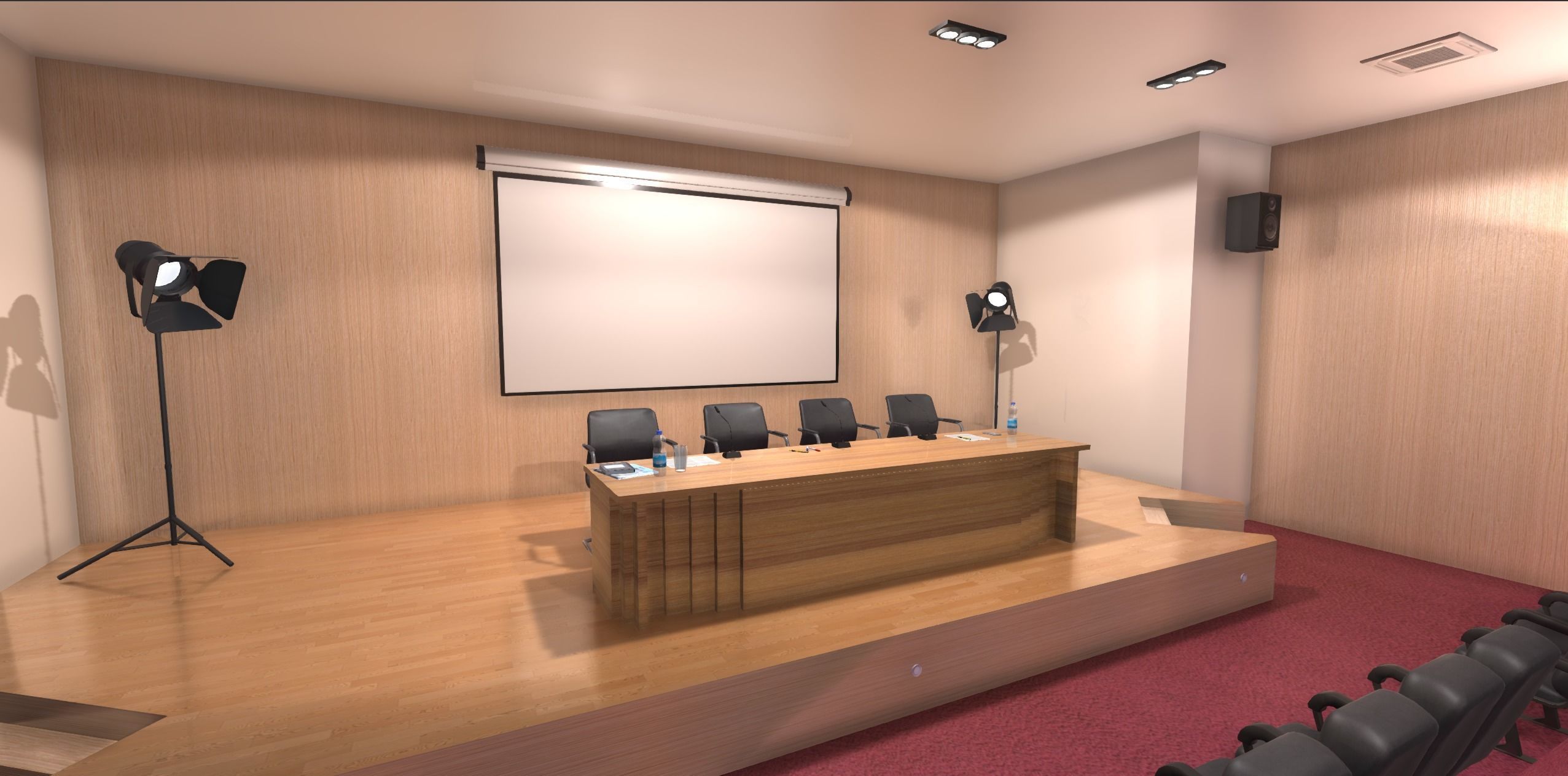 Conference Room Low-poly 3D model_3