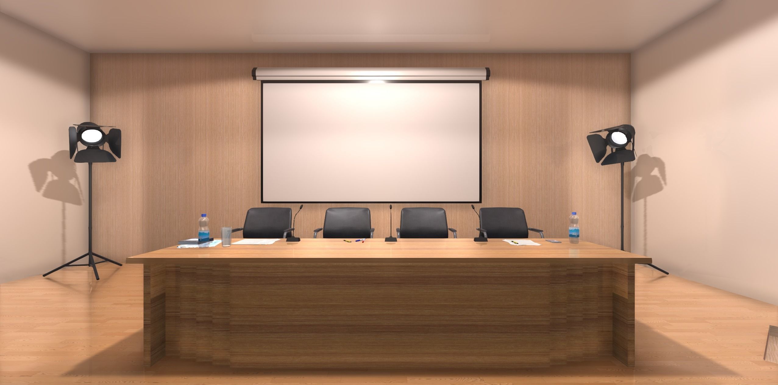 Conference Room Low-poly 3D model_6