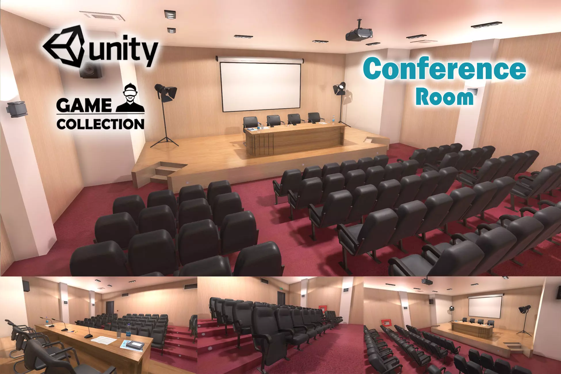 Conference Room Low-poly 3D model_0