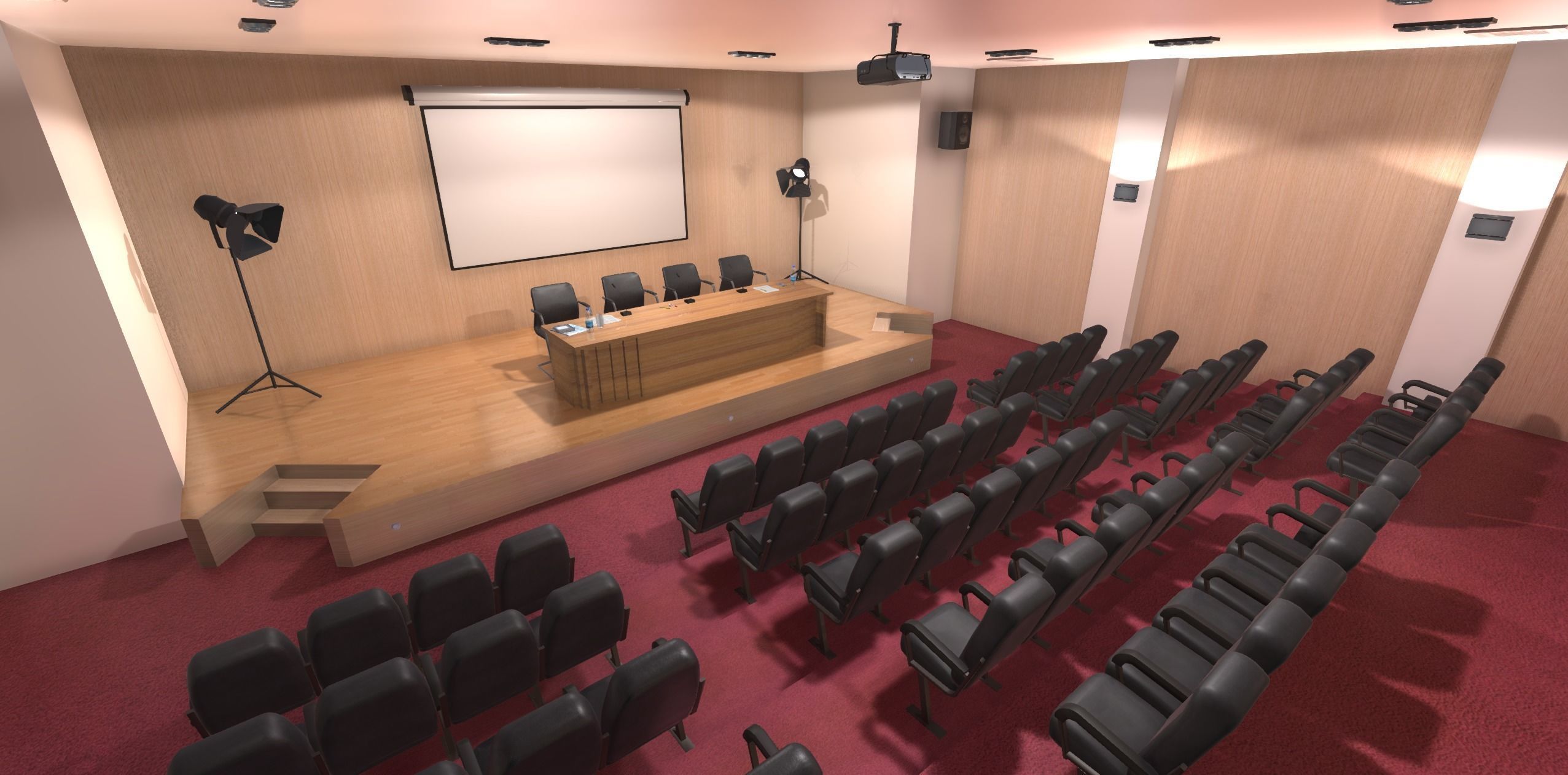 Conference Room Low-poly 3D model_8