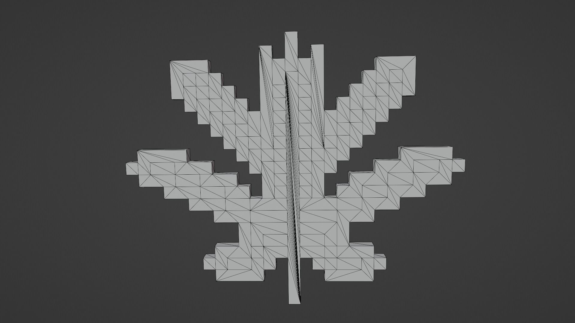 Voxel Autumn leaf Low-poly 3D model_12