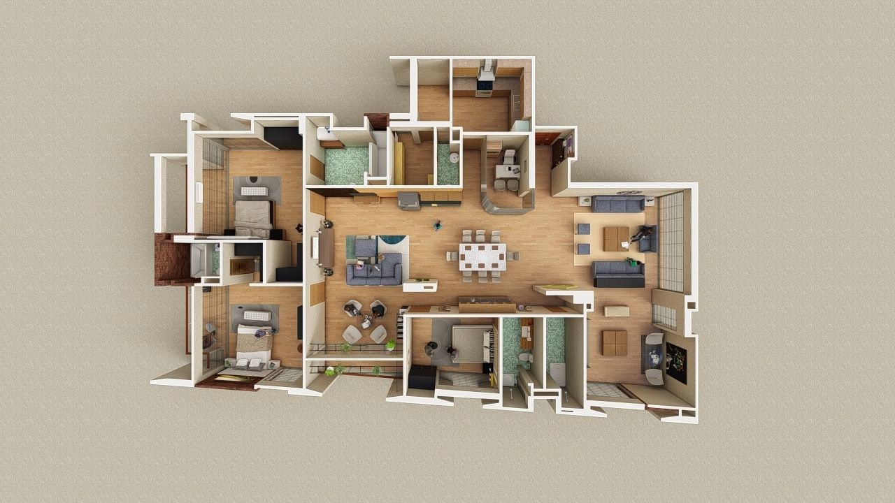 Animated Residential Interior design isometric view in Lumion 11 3D ...