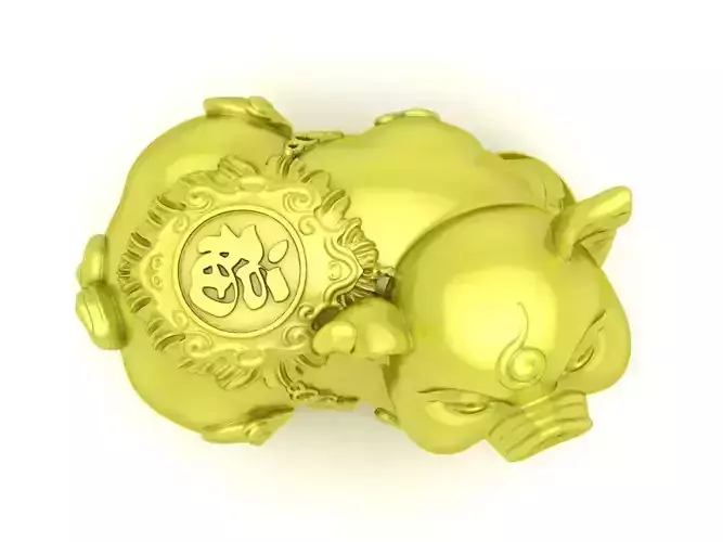 zodiac lucky charm pig for jewelry 4028