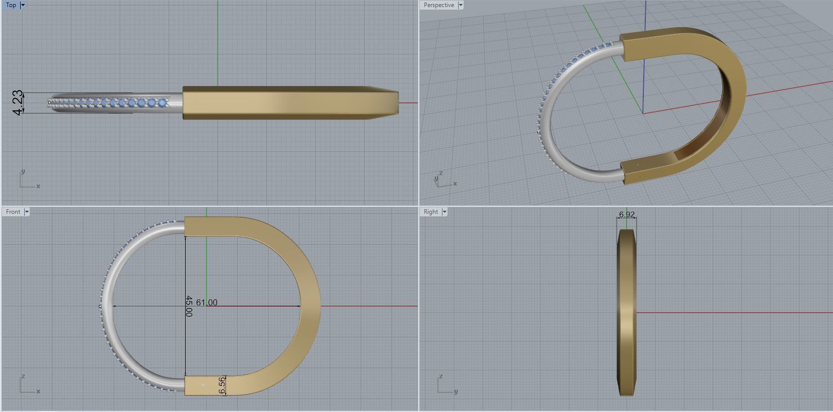 bracelet lock  3D print model_2