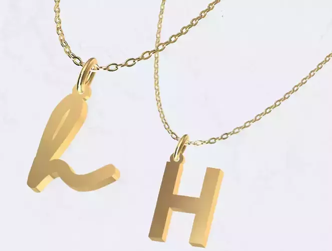 H - Letter Alphabet Pendant Necklace