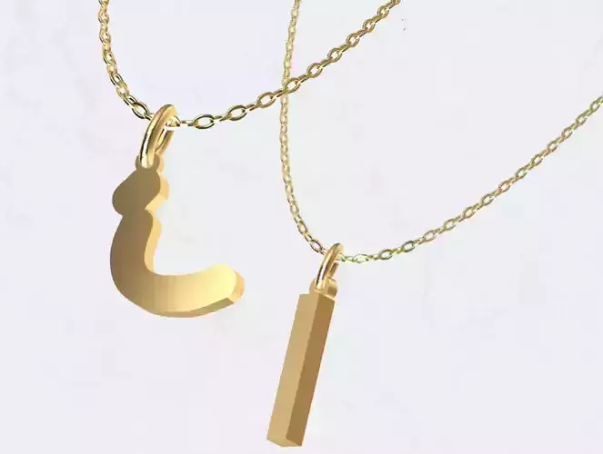 I - Letter Alphabet Pendant Necklace