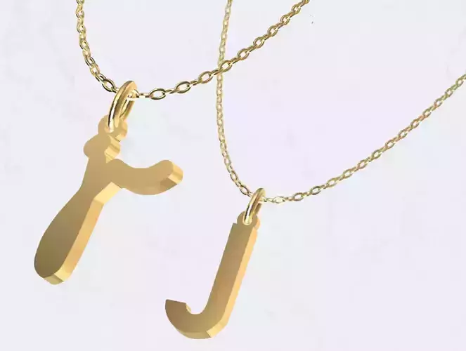 J - Letter Alphabet Pendant Necklace