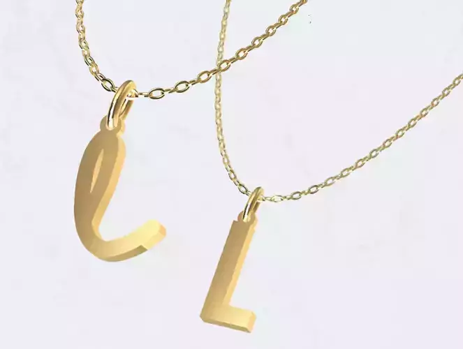 L - Letter Alphabet Pendant Necklace