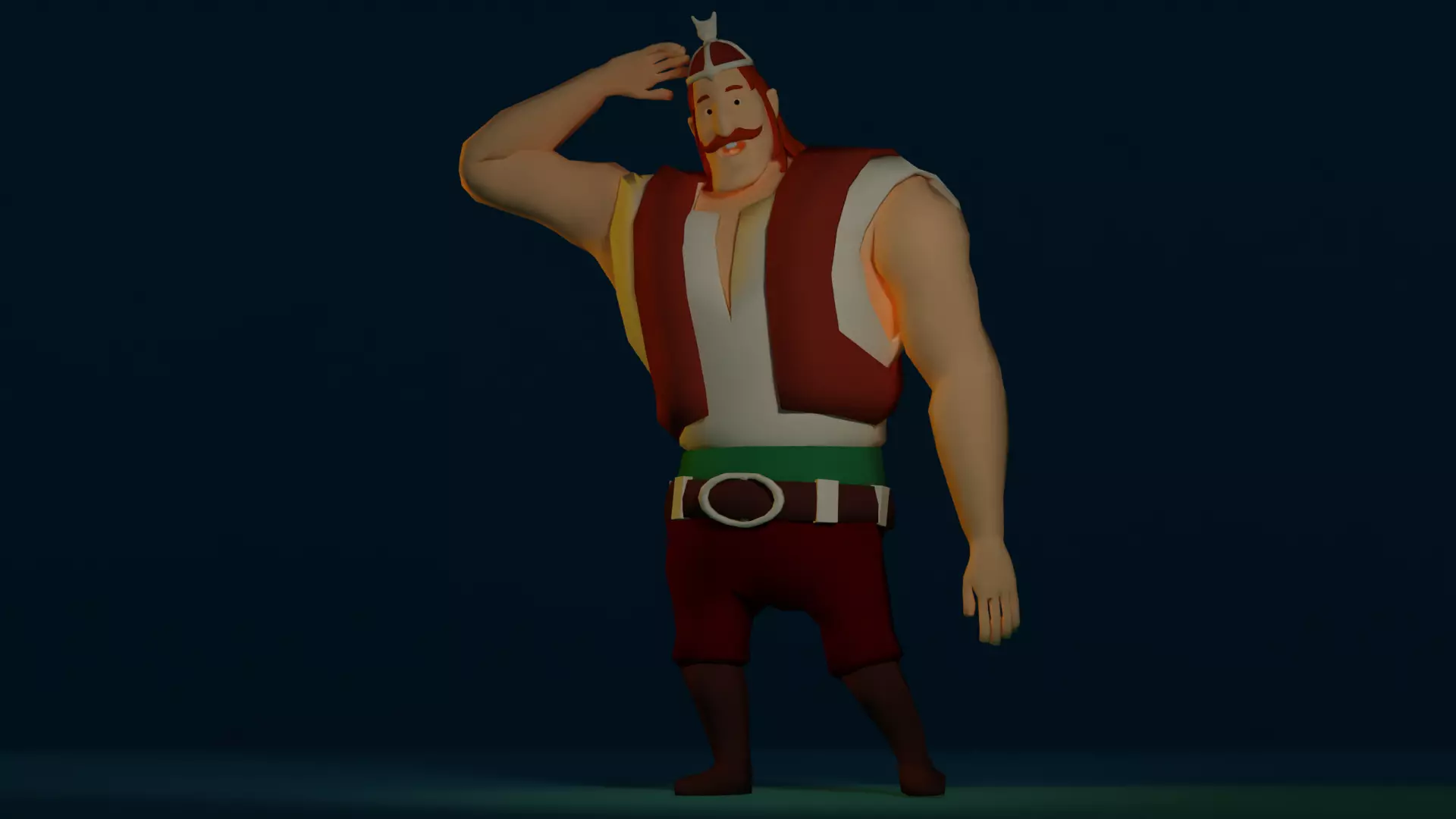 Character man dancing Low-poly 3D model_0