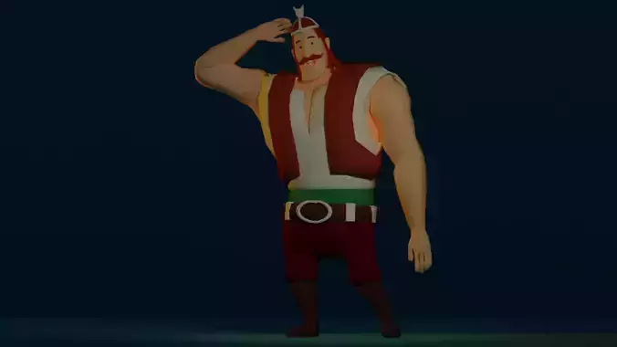 Character man dancing Low-poly 3D model