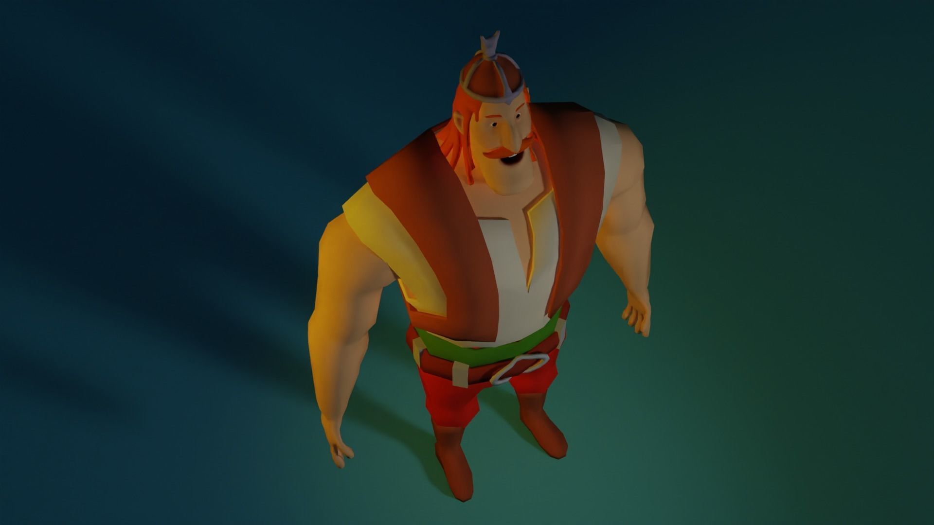 Character man dancing Low-poly 3D model_8