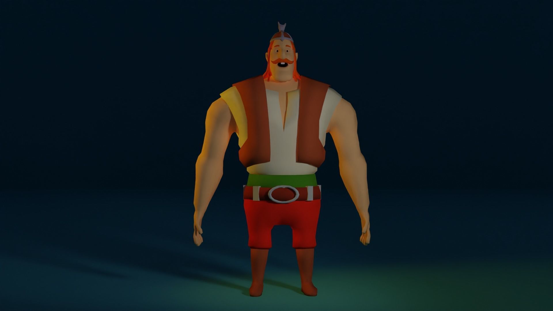 Character man dancing Low-poly 3D model_5