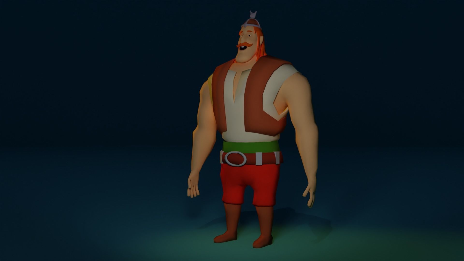 Character man dancing Low-poly 3D model_4