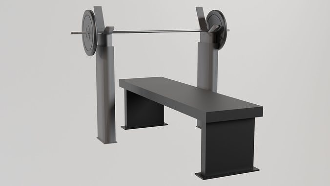 Bench for bench press 3D model