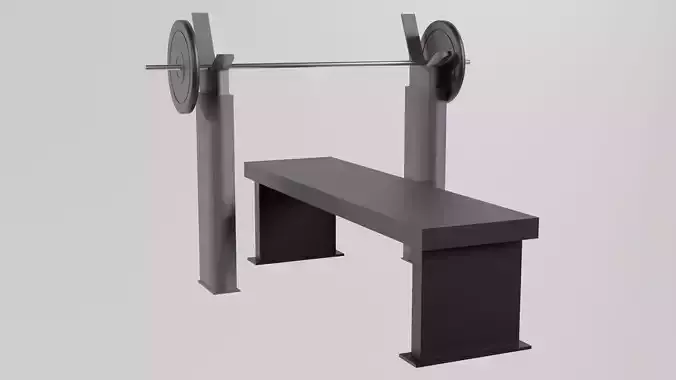 Bench for bench press 3D model