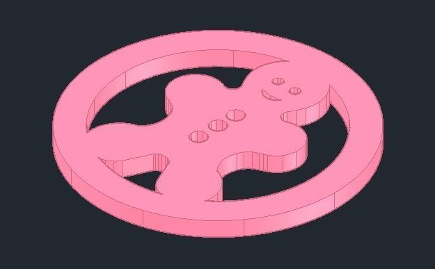 Christmas Coaster - Gingerbread Man 3D print model_1