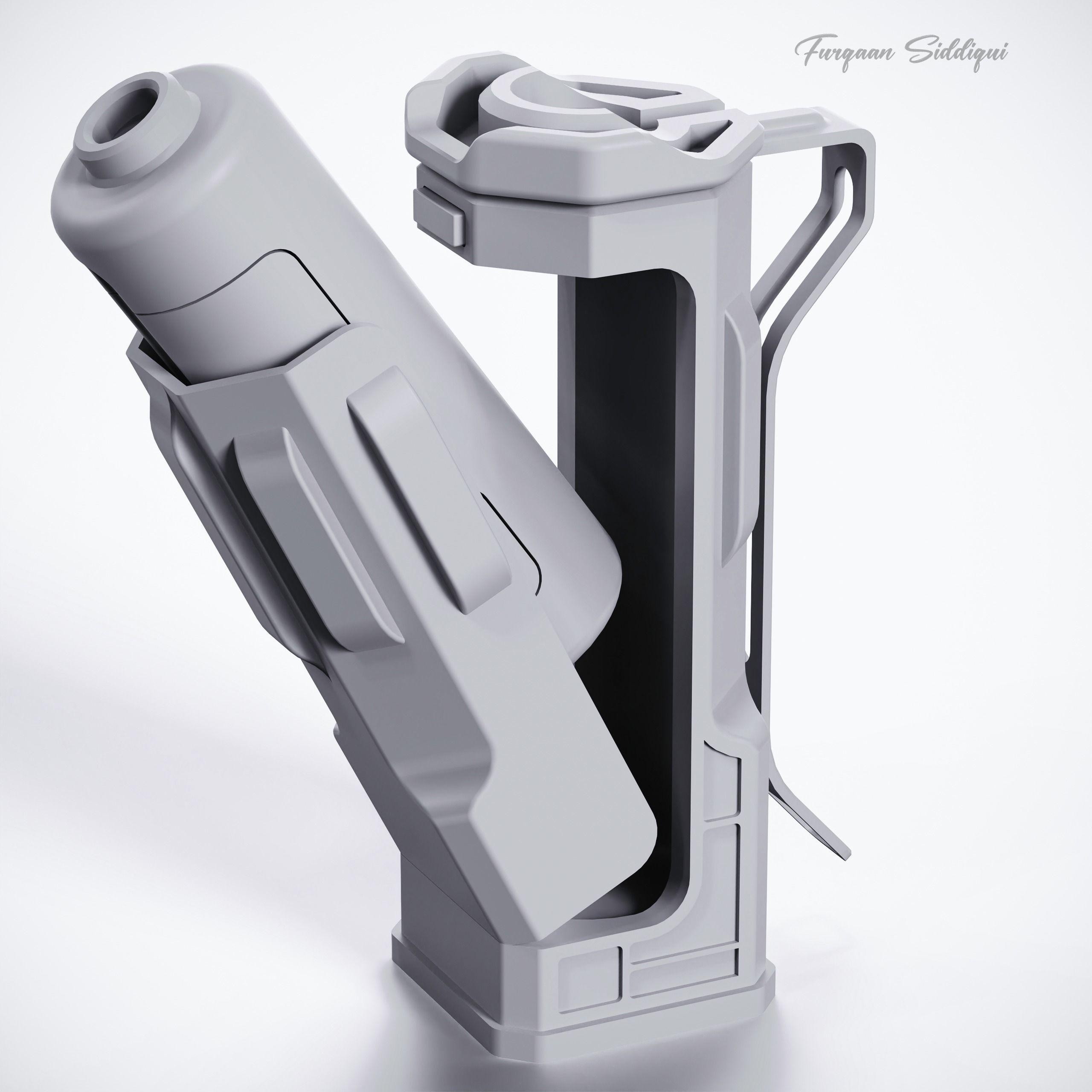 Sci-fi Stun Grenade Low-poly 3D model_7