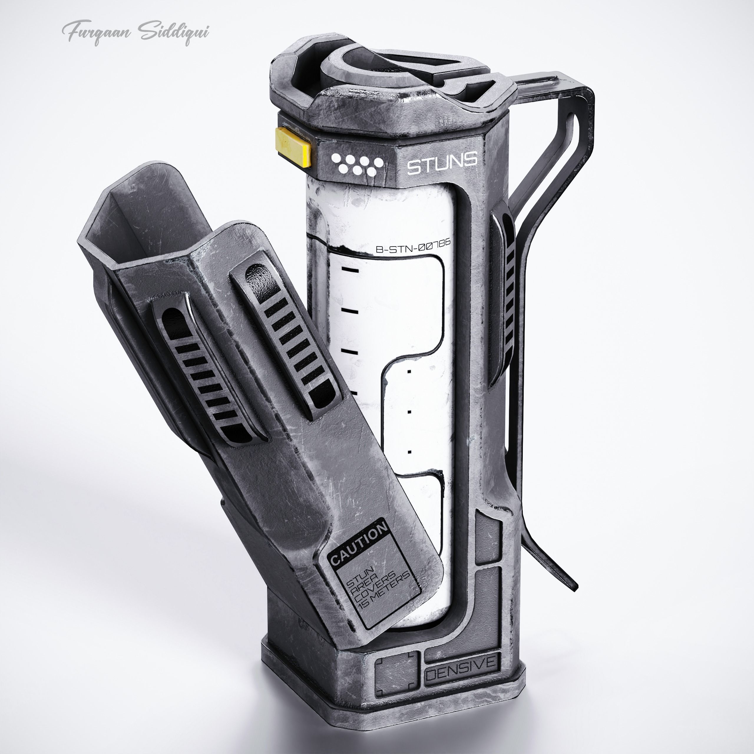 Sci-fi Stun Grenade Low-poly 3D model_4