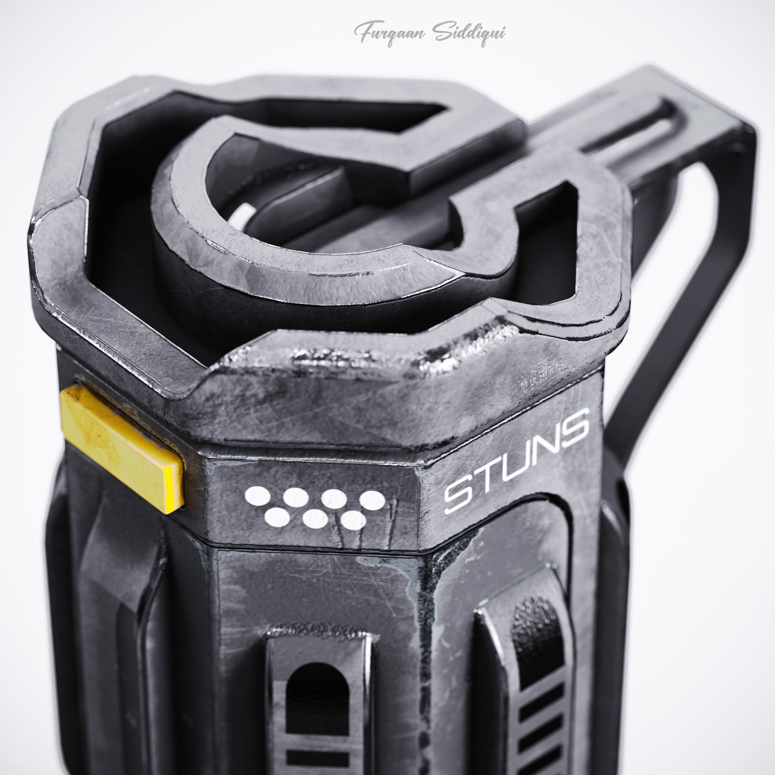 Sci-fi Stun Grenade Low-poly 3D model_6