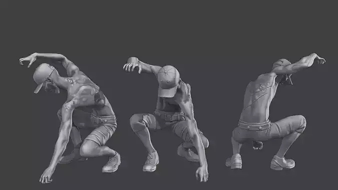 Casual Zombie CZ3 0008 3D print model