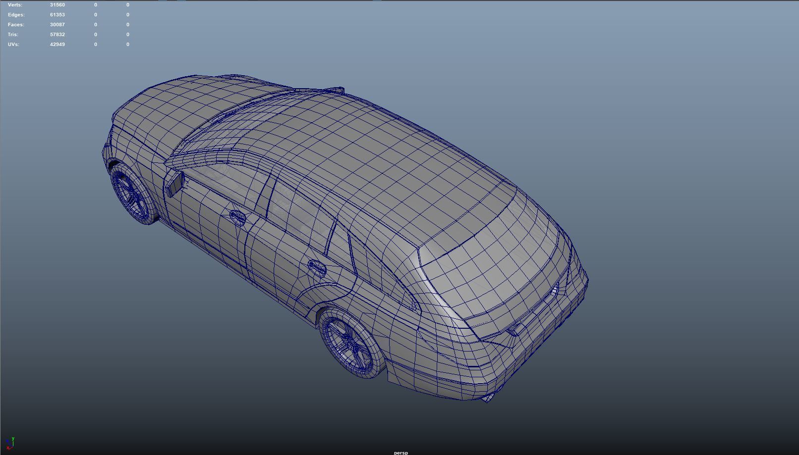 Mercedes-Benz CLS Model Low poly 3D model_3