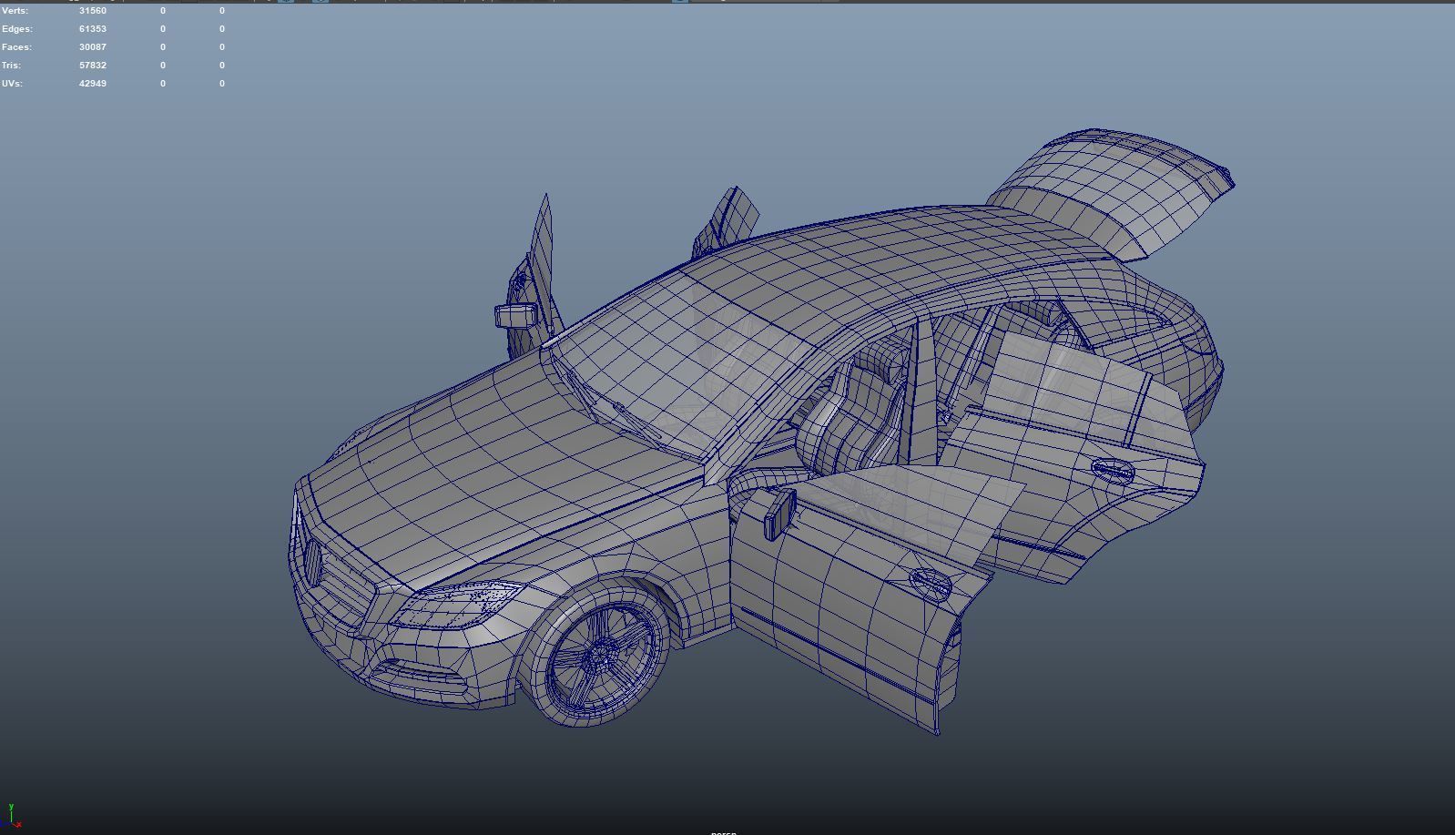 Mercedes-Benz CLS Model Low poly 3D model_6