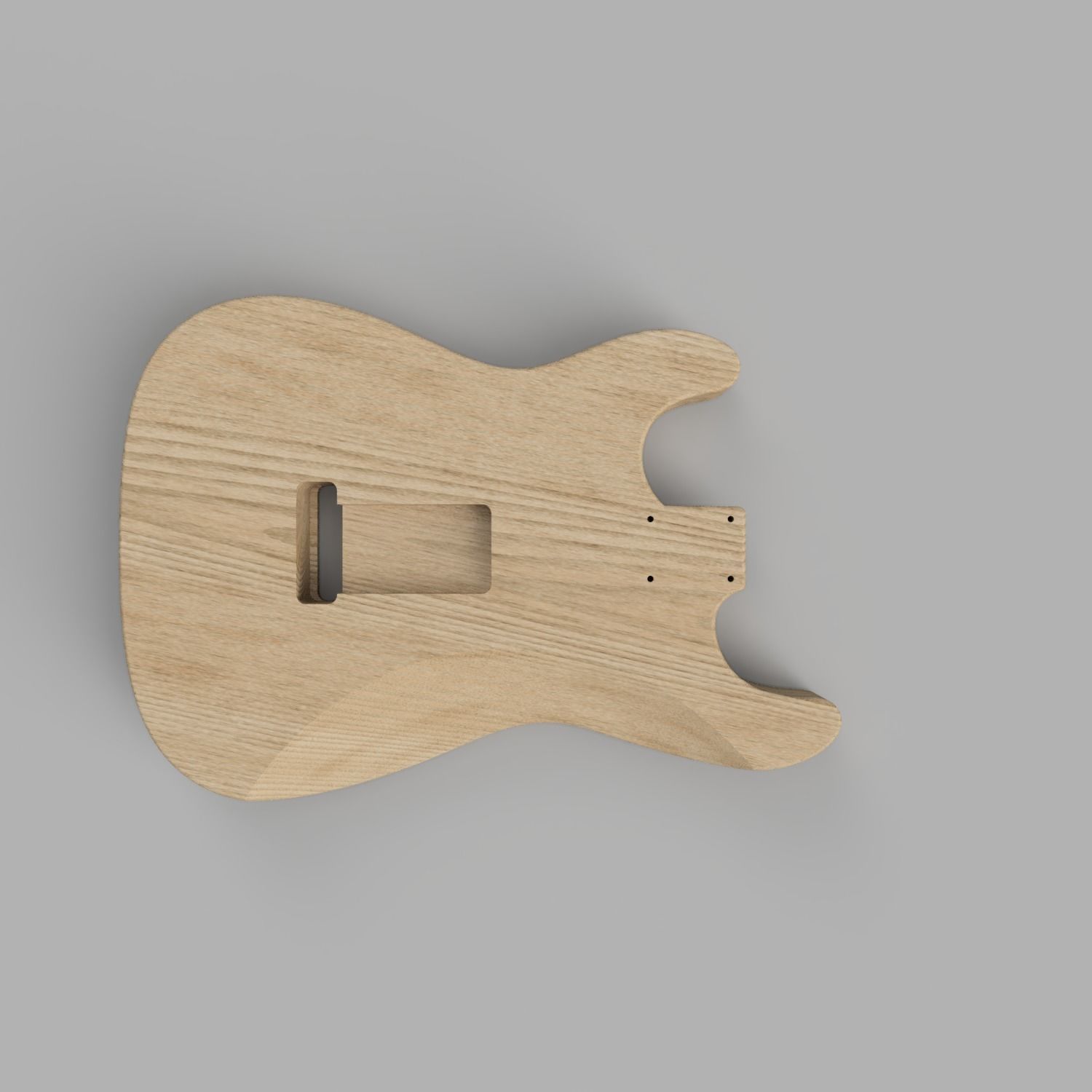 CNC Fender Stratocaster Guitar Body and Neck 3D CAD Model 3D model_4