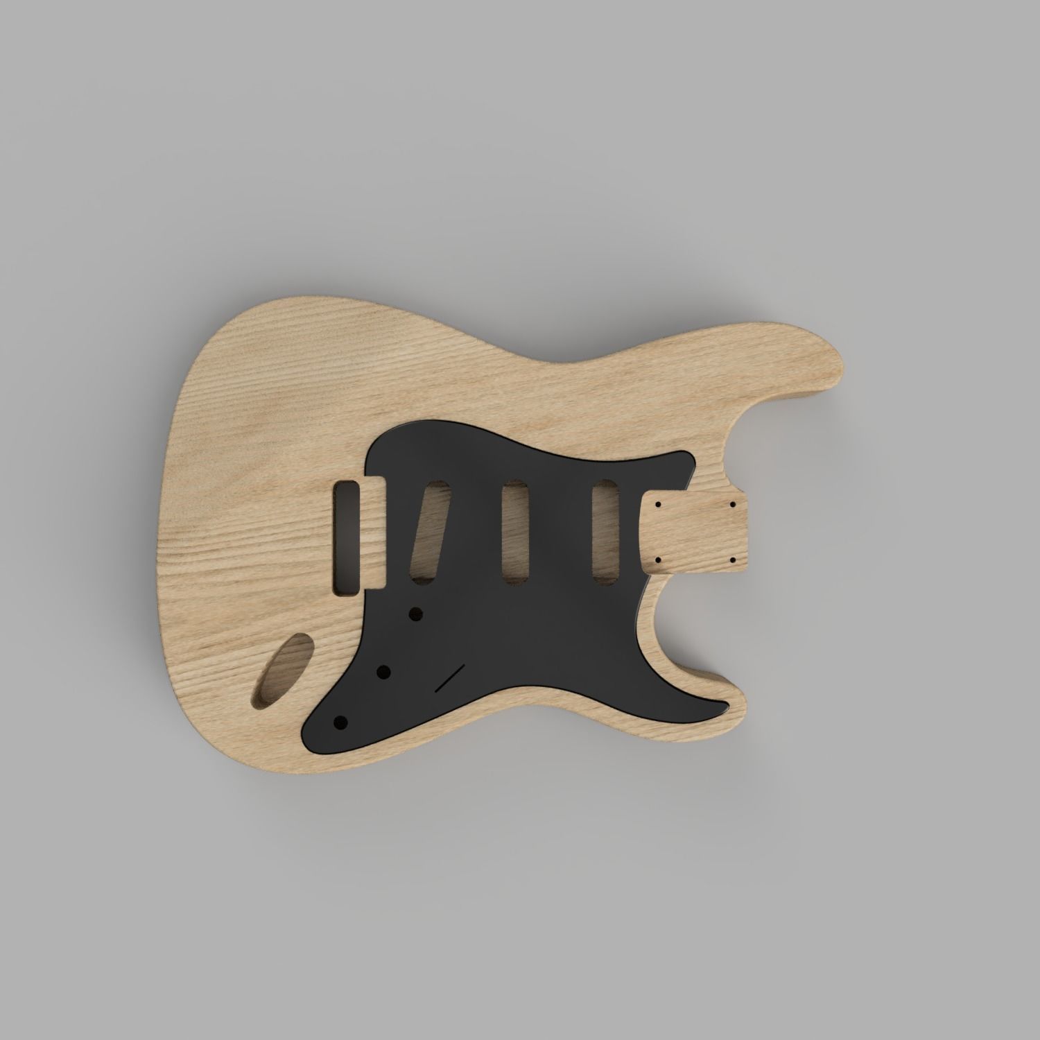 CNC Fender Stratocaster Guitar Body and Neck 3D CAD Model 3D model_3