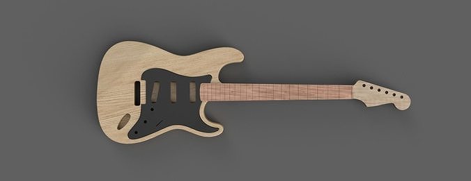 CNC Fender Stratocaster Guitar Body and Neck 3D CAD Model 3D model