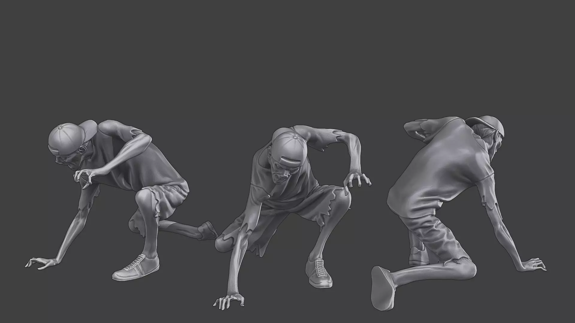 Casual Zombie CZ3 0009 3D print model_0