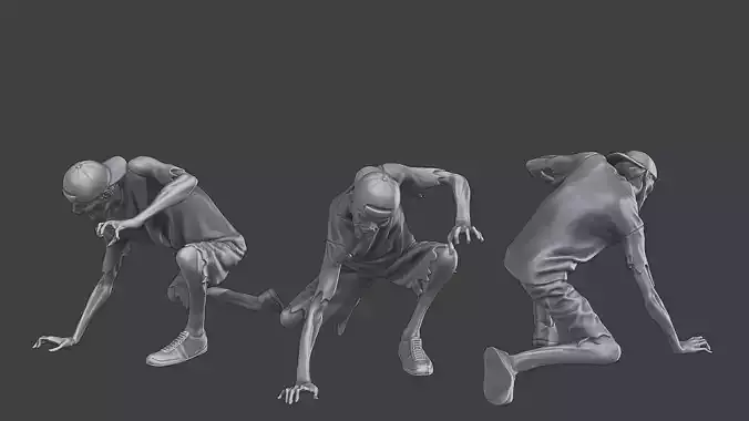 Casual Zombie CZ3 0009 3D print model