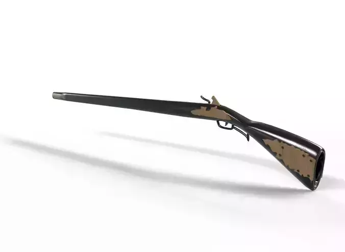 old gun 3d model game Free low-poly 3D model