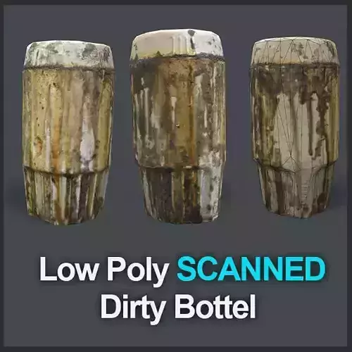 Dirty Bottle Low-poly 3D model Dirty Bottle Low-poly 3D model