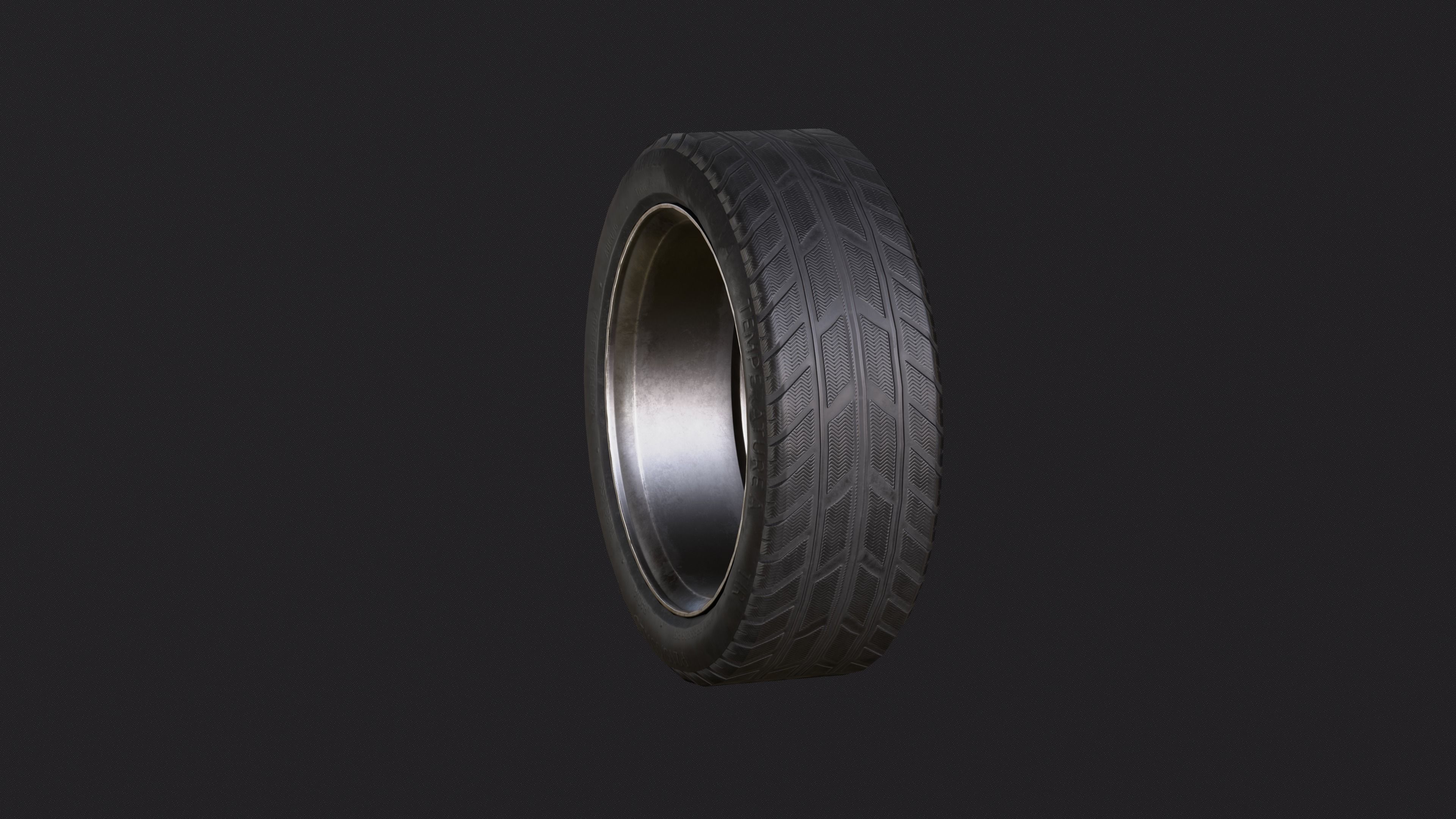 Car Wheel Low-poly 3D model_1