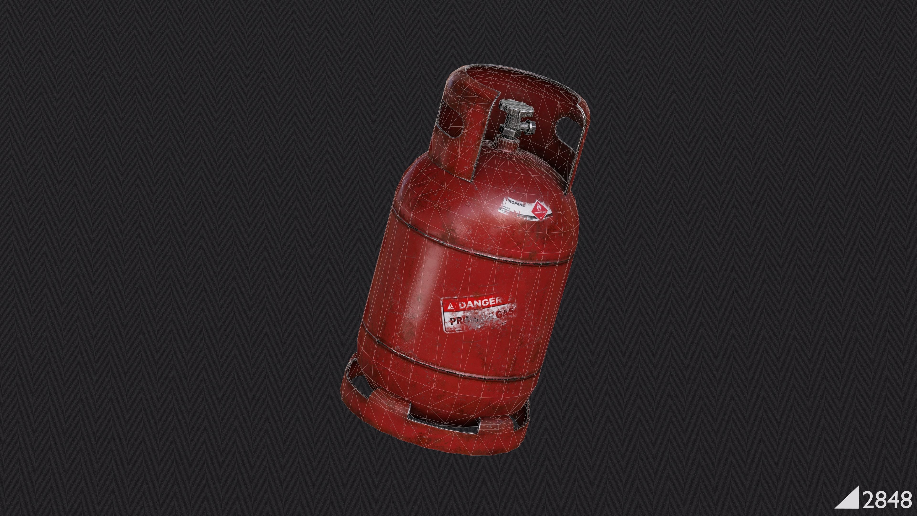 Gas Balon Low-poly 3D model_4