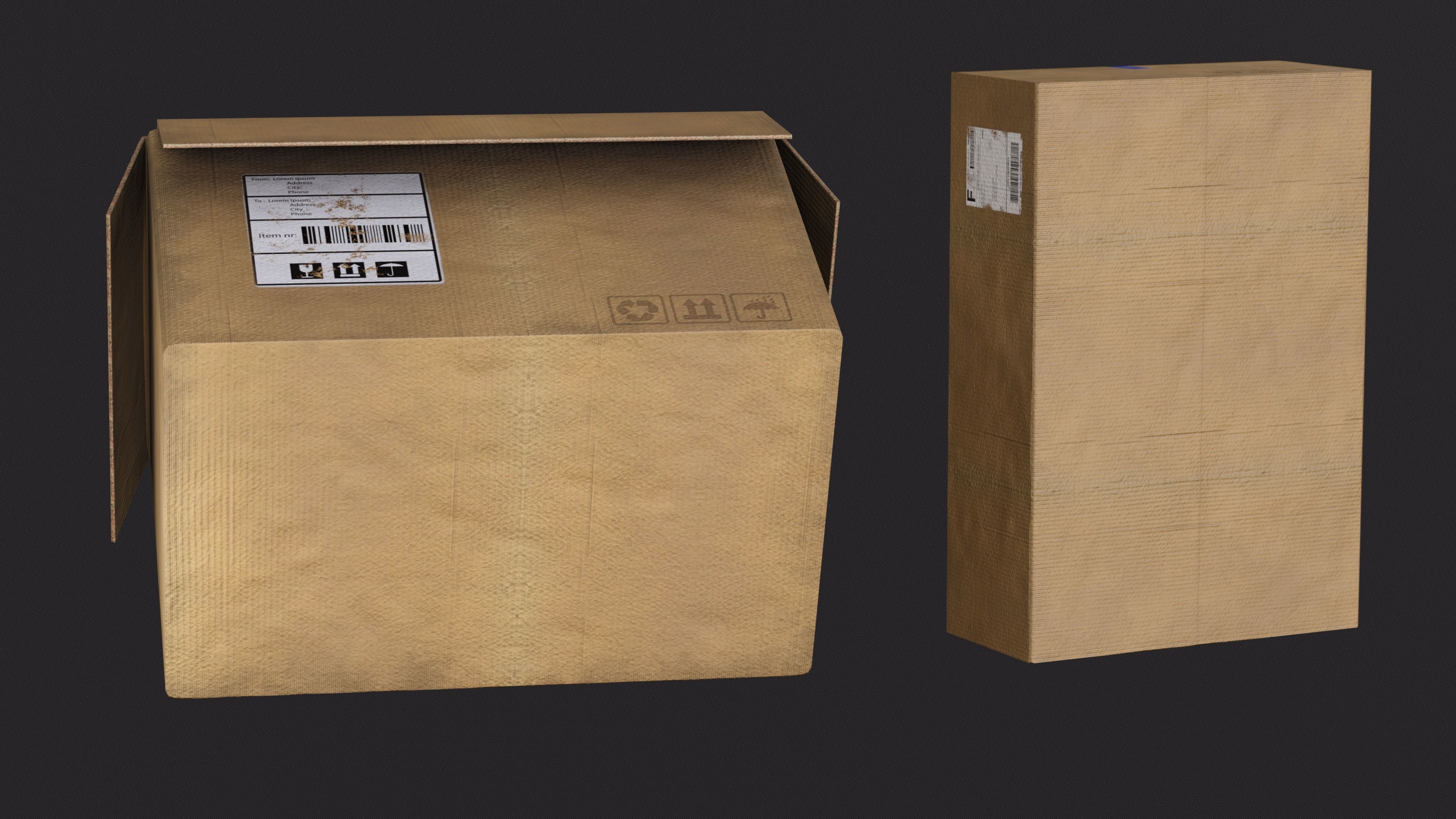 Papers Boxes Low-poly 3D model_3