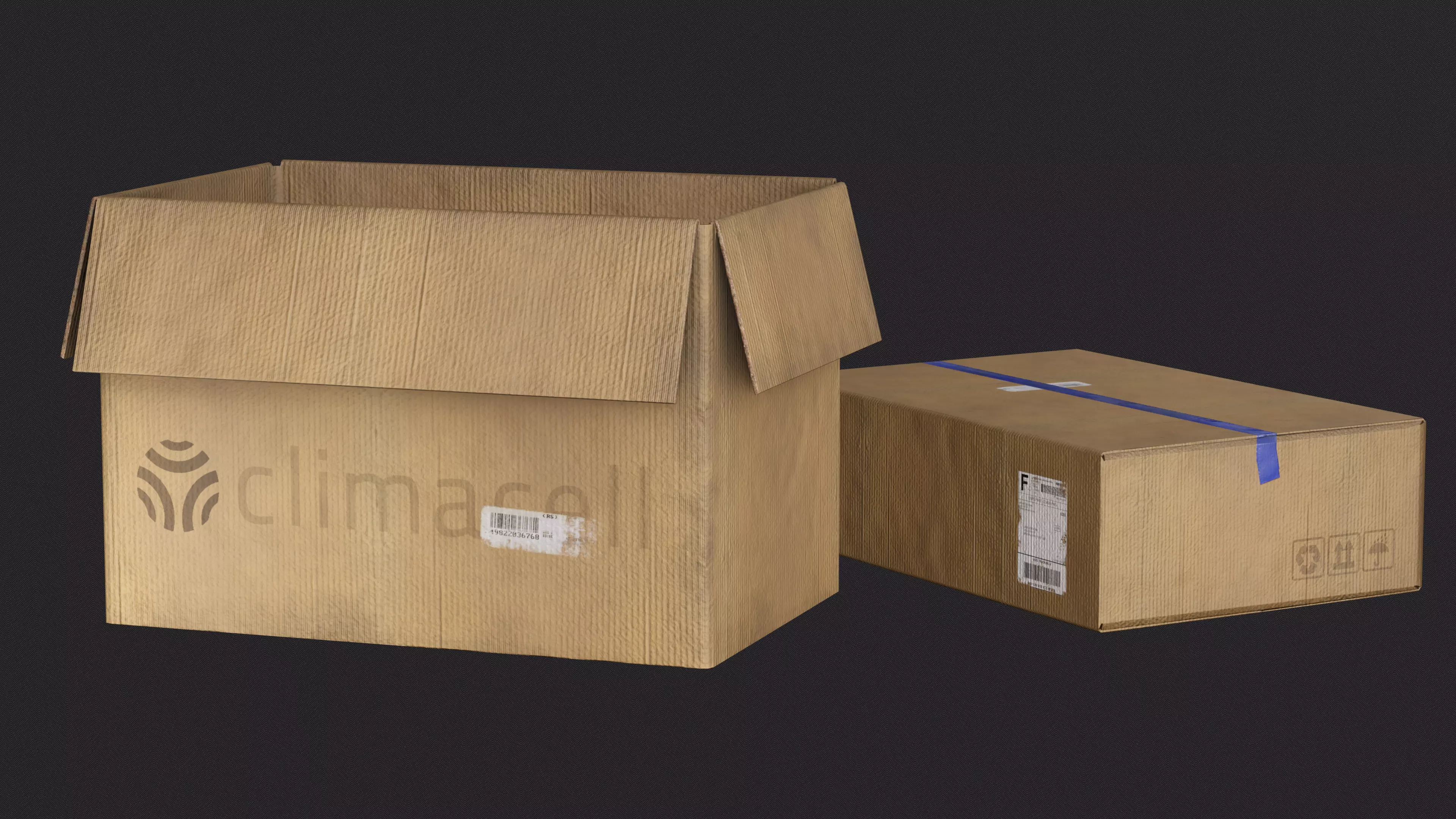 Papers Boxes Low-poly 3D model_0