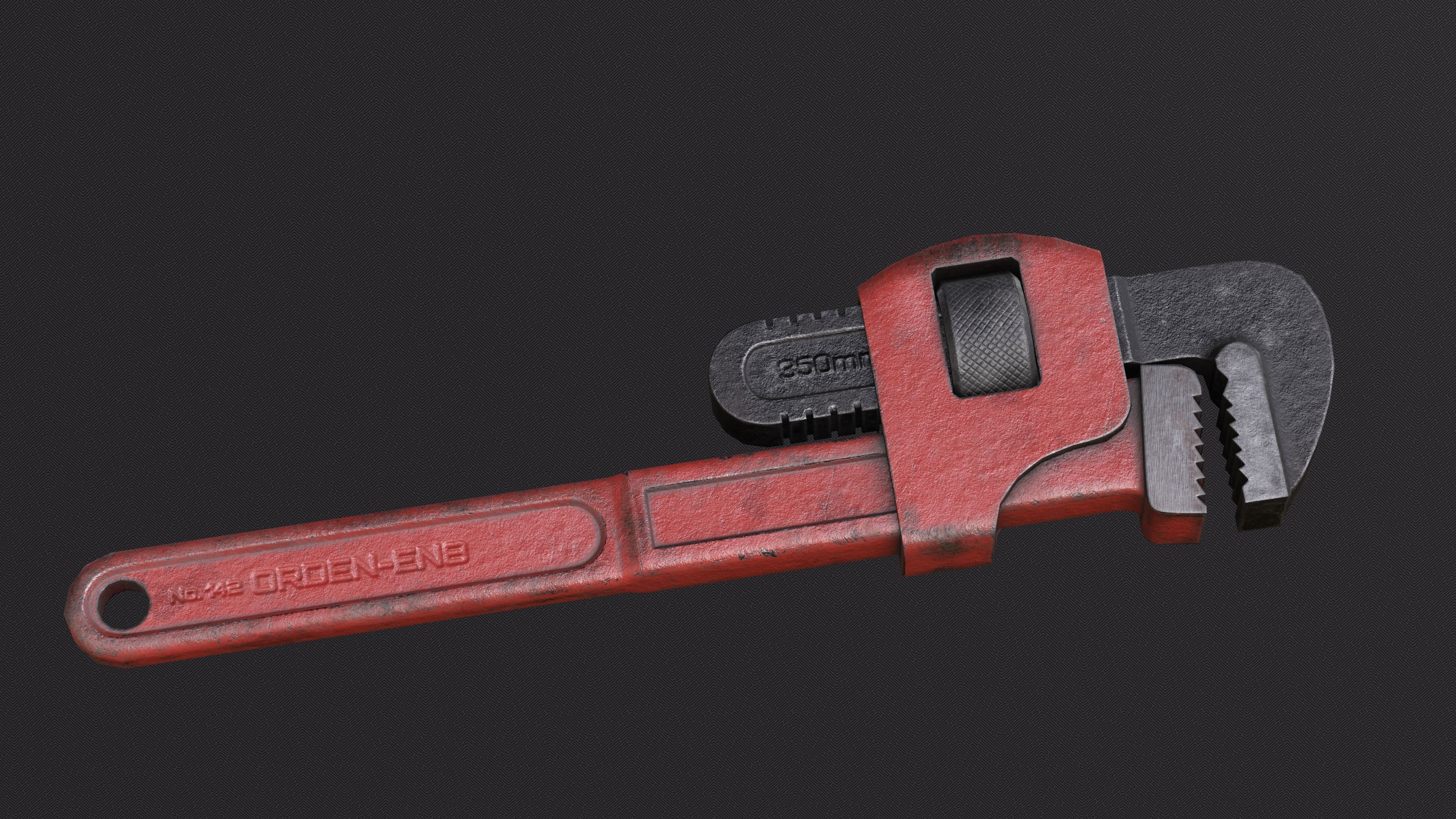 Pipe Wrench Low-poly 3D model_1