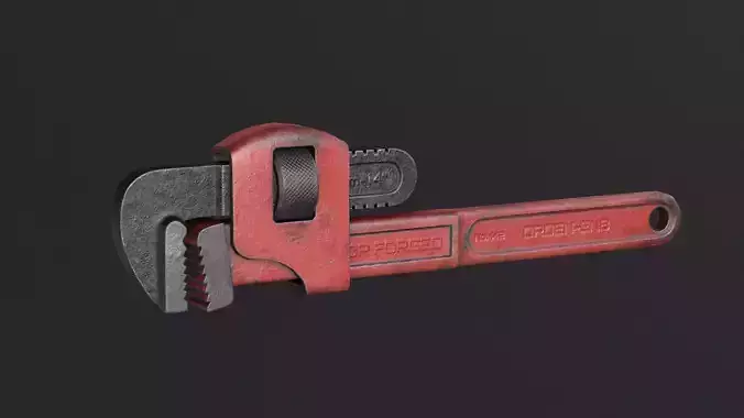 Pipe Wrench Low-poly 3D model