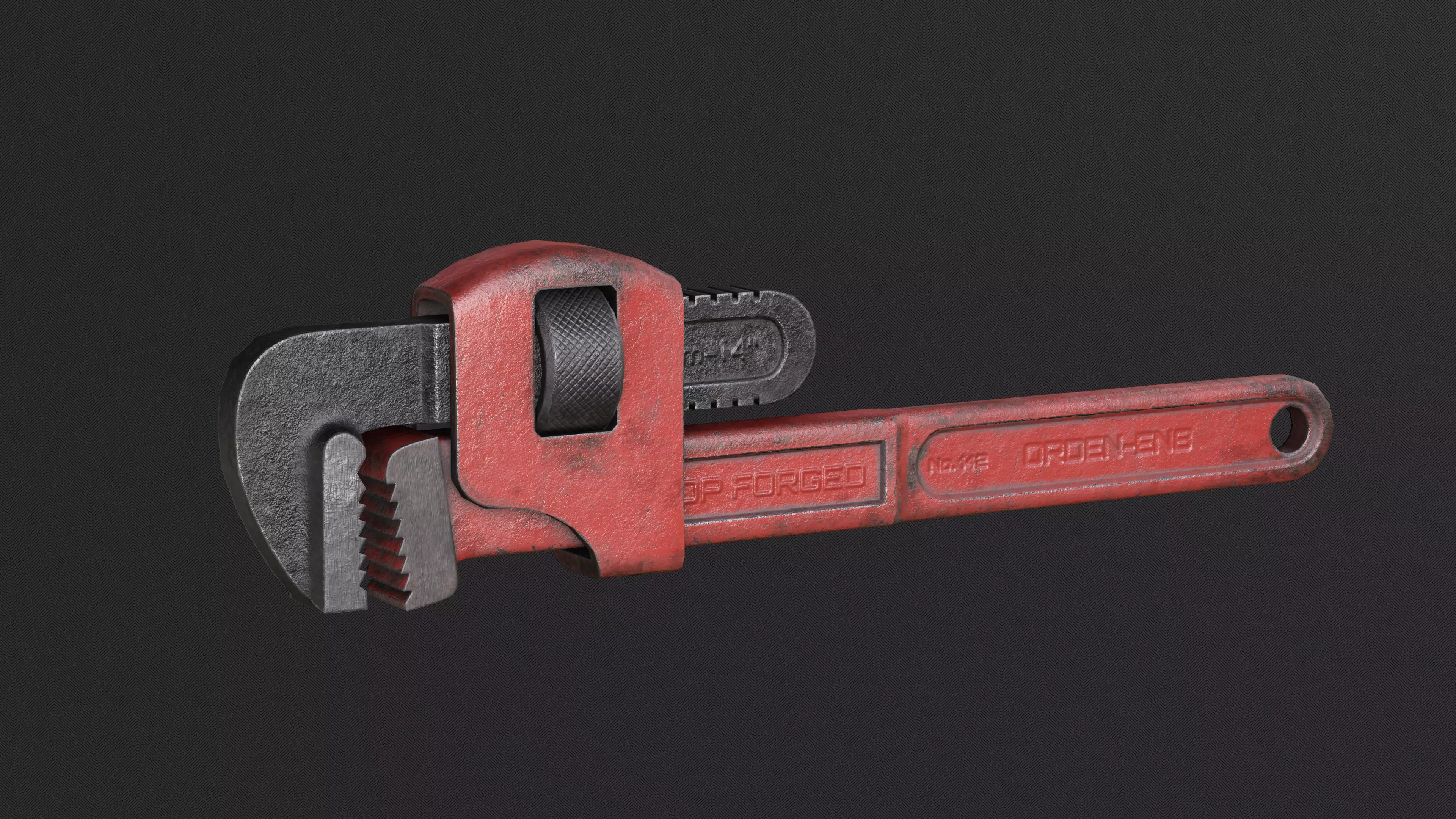 Pipe Wrench Low-poly 3D model_0