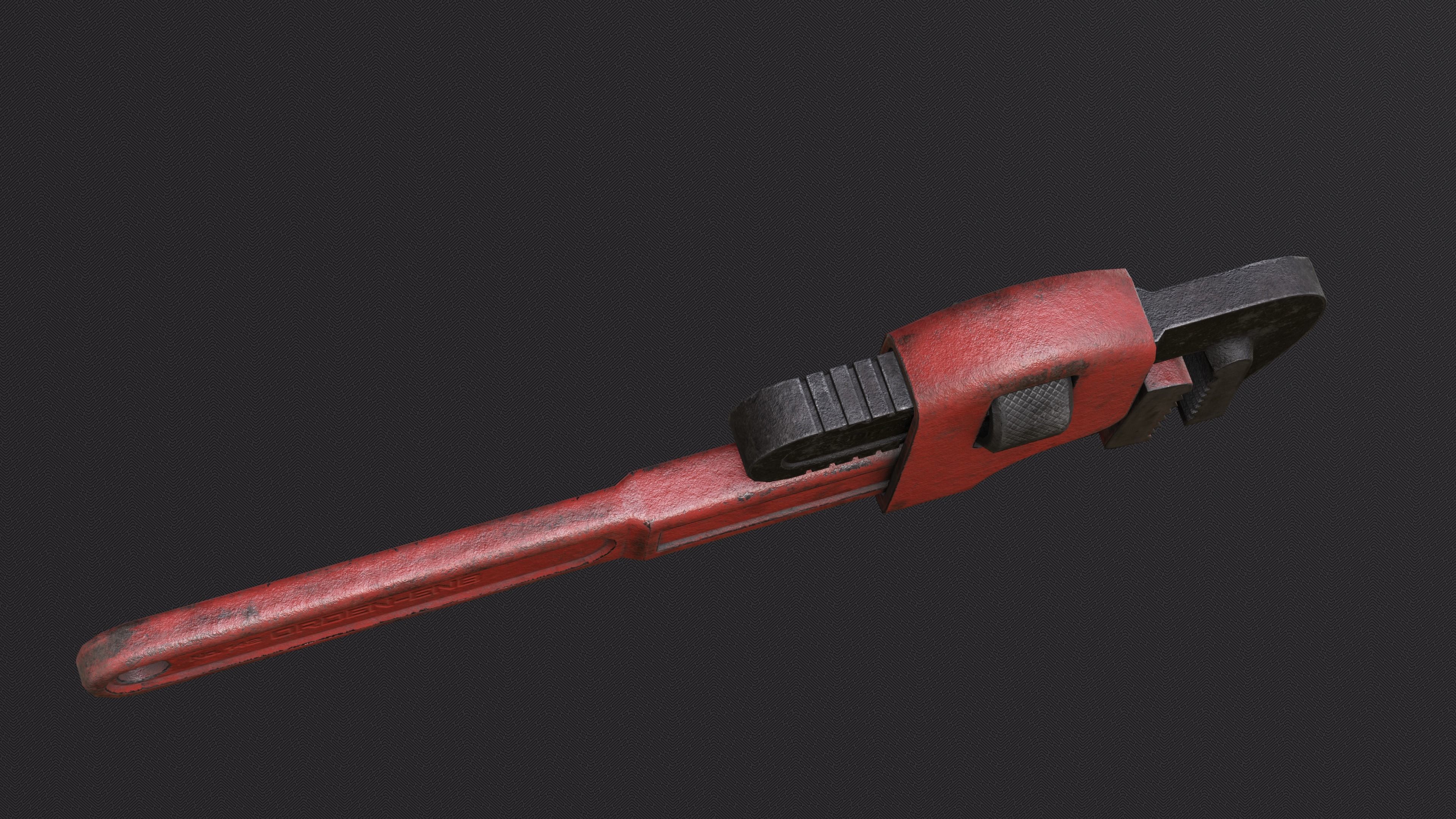 Pipe Wrench Low-poly 3D model_2
