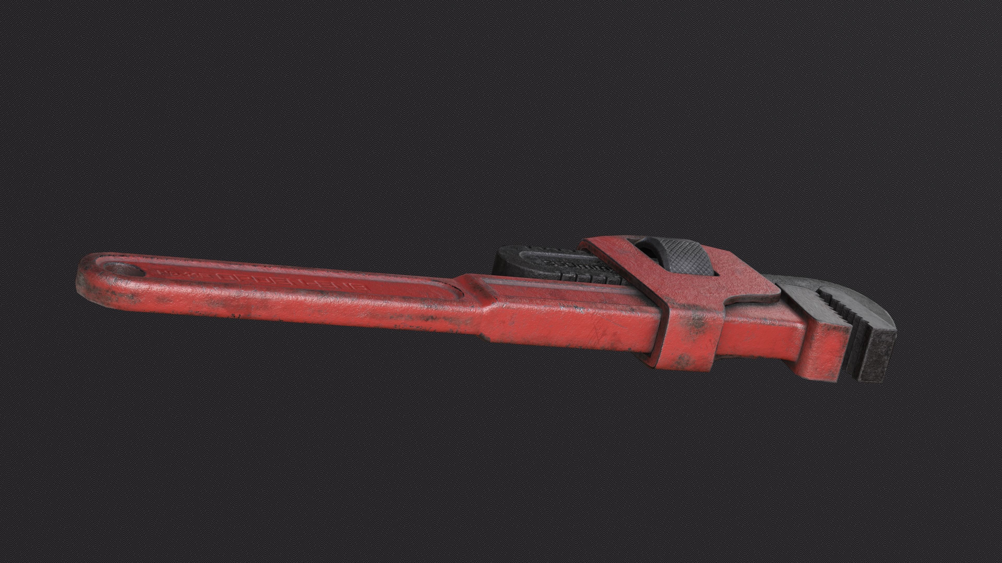 Pipe Wrench Low-poly 3D model_3