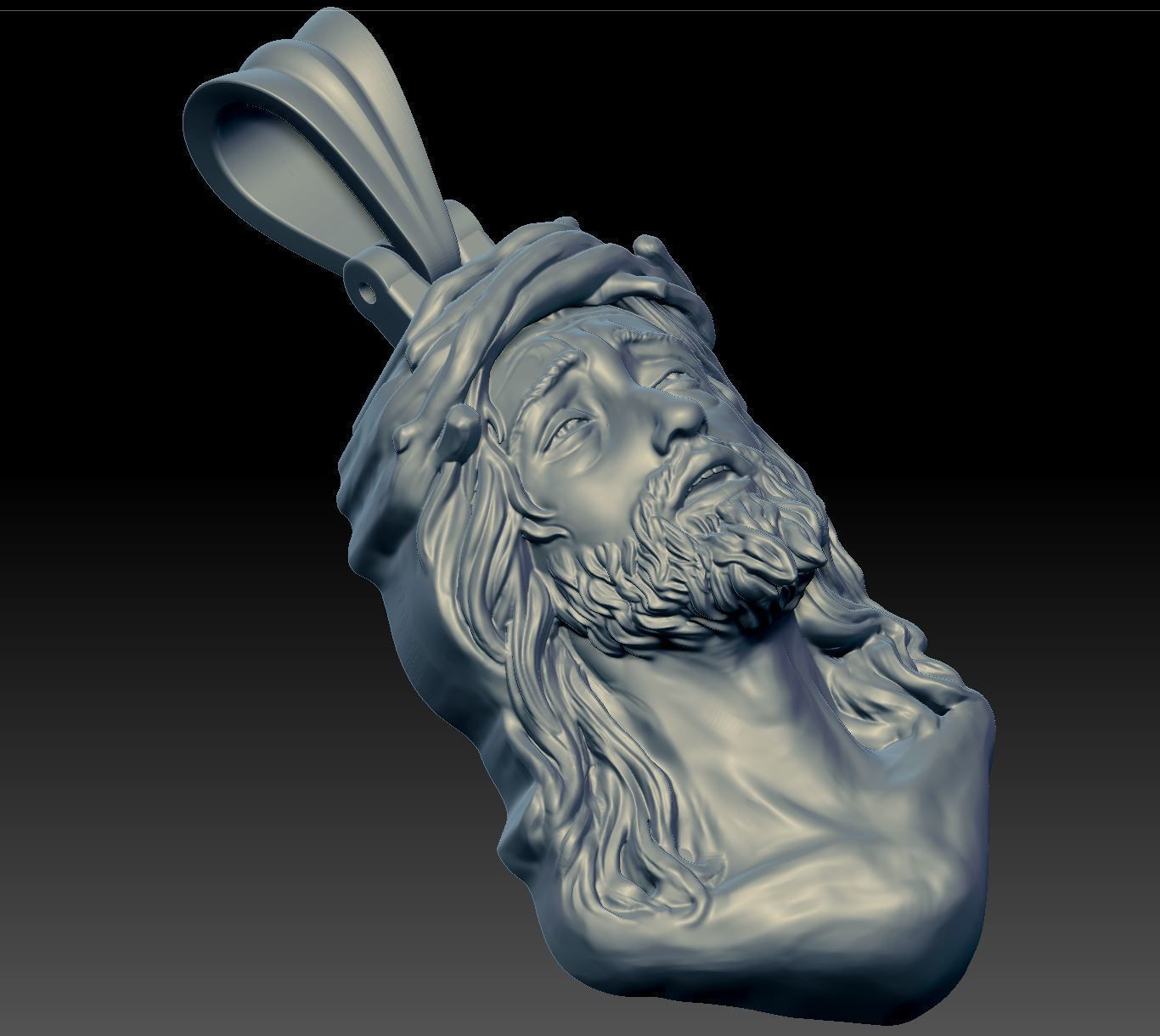 Jesus Pendant Free 3D print model_1