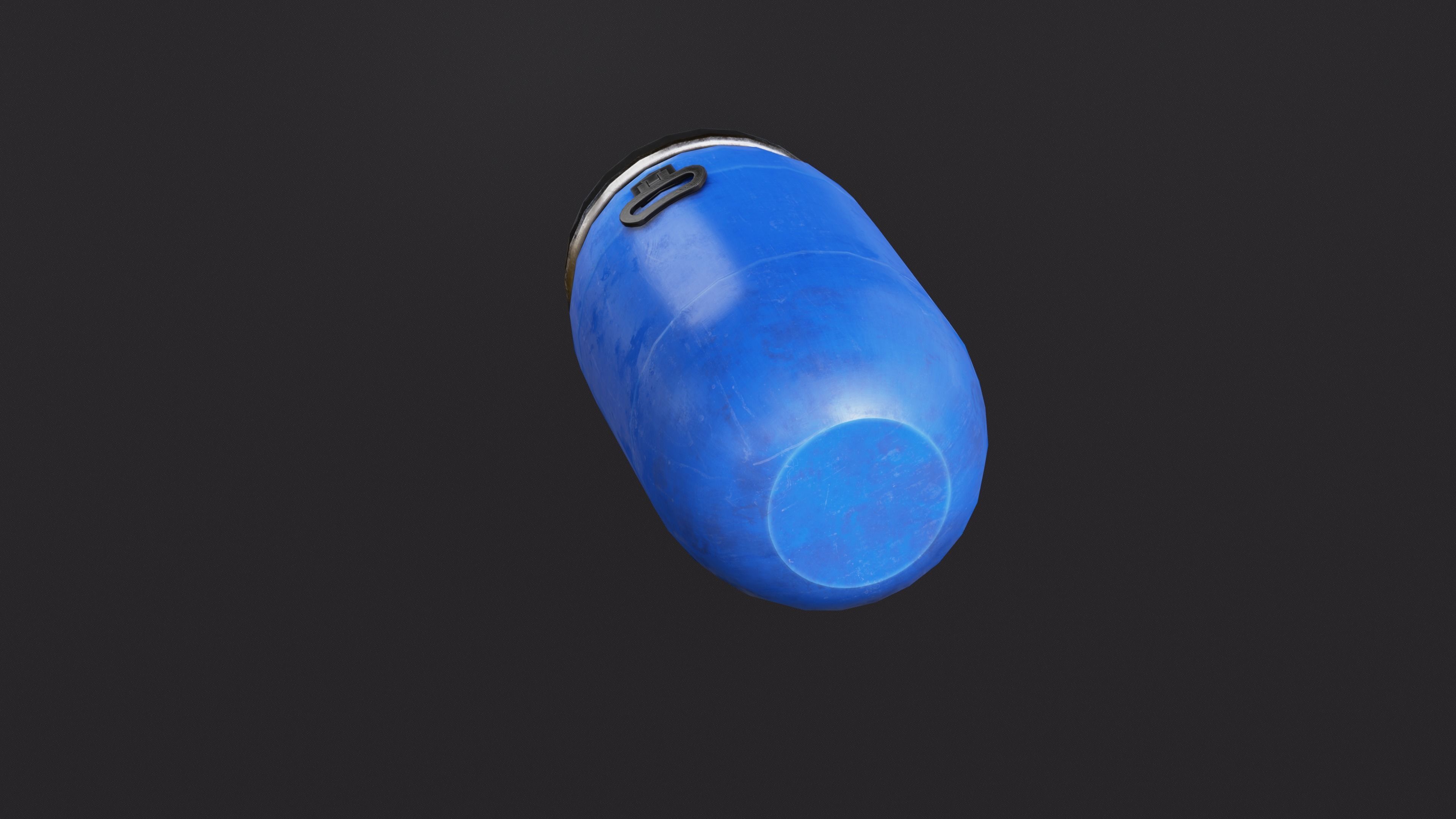 Plastic Barrel Low-poly 3D model_4