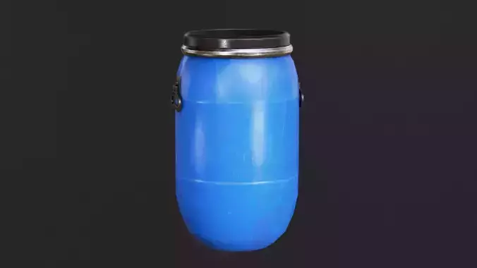 Plastic Barrel Low-poly 3D model